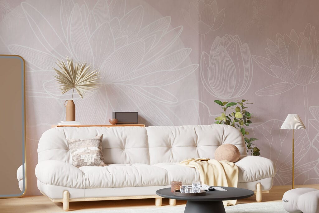 White flower drawing on a grey background White flower drawing on a grey background