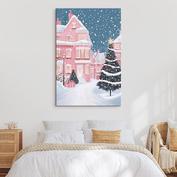 Kerstboom voor een roze huis Kerstboom voor een roze huis