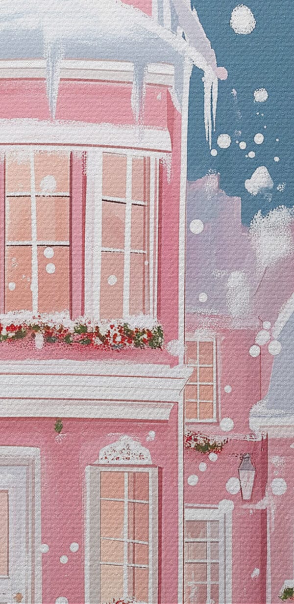 Kerstboom voor een roze huis Kerstboom voor een roze huis