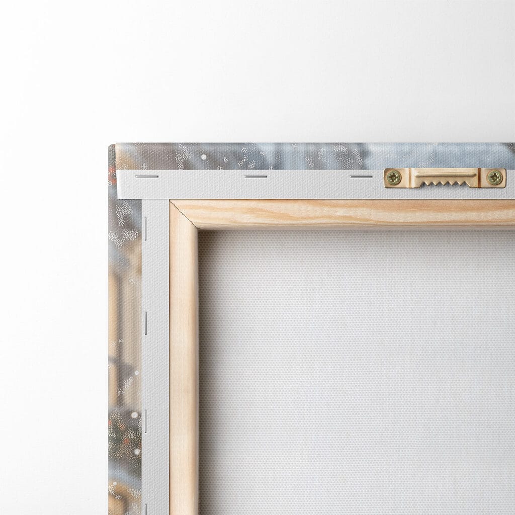 Two cups of coffee on a table in front of a snowy street Two cups of coffee on a table in front of a snowy street