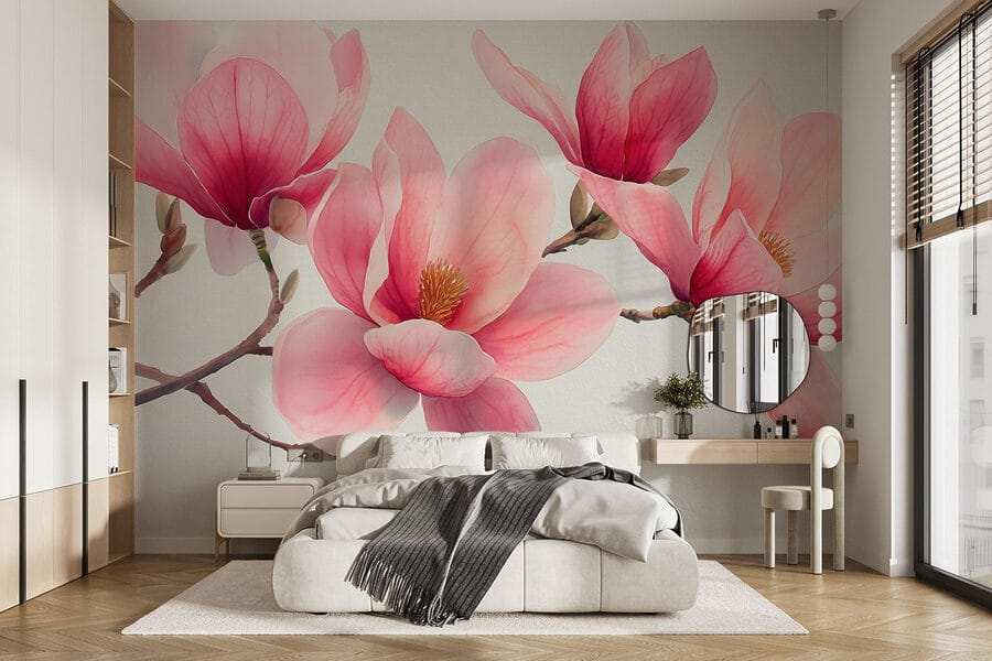 Groep roze bloemen