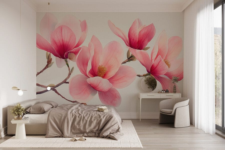 Groep roze bloemen