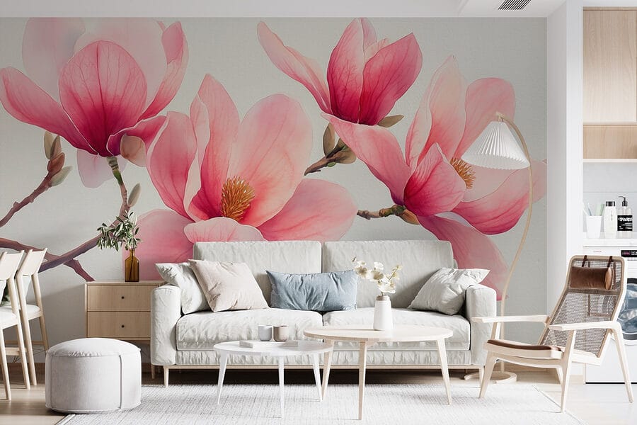 Groep roze bloemen