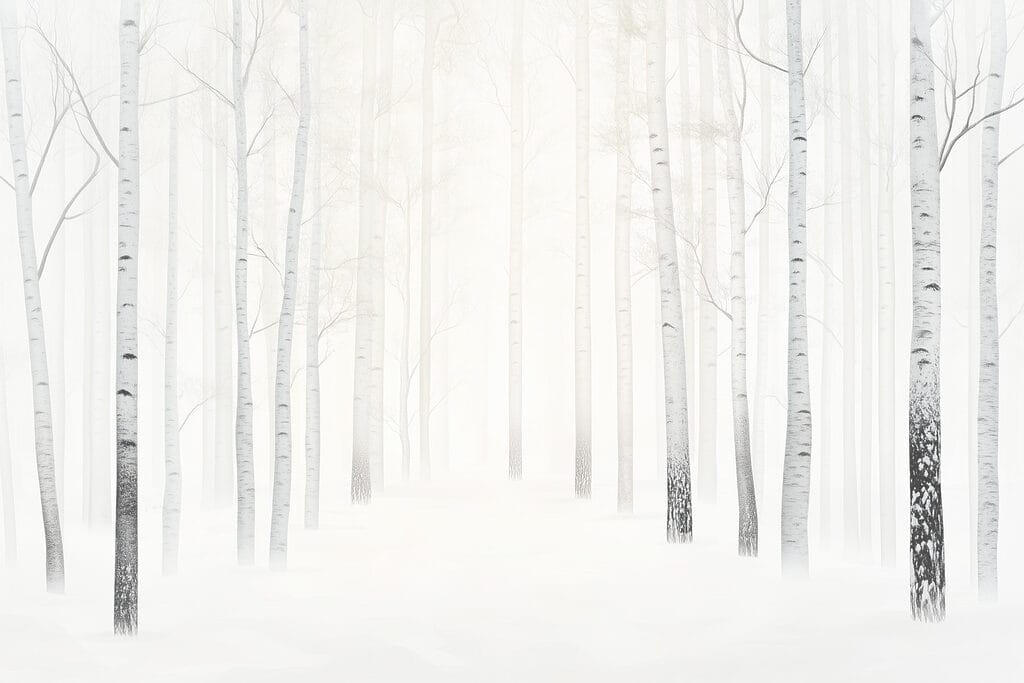 Groep bomen in een besneeuwd bos Groep bomen in een besneeuwd bos