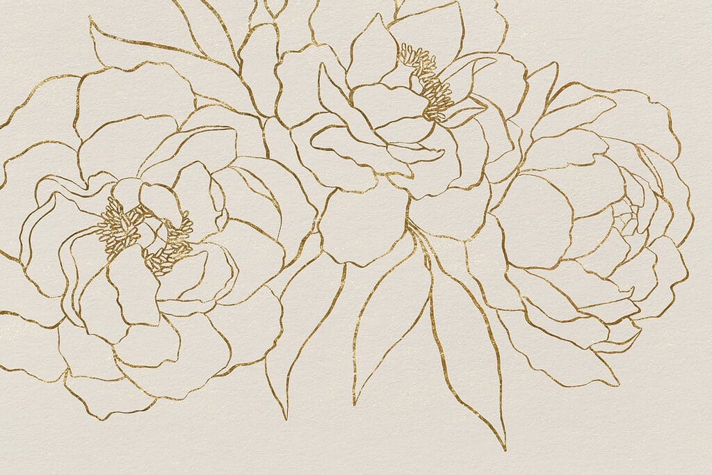 Tekening van bloemen op een wit oppervlak Tekening van bloemen op een wit oppervlak
