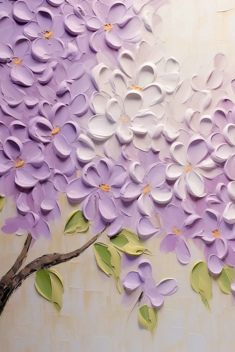 Schilderij van bloemen op een wit oppervlak