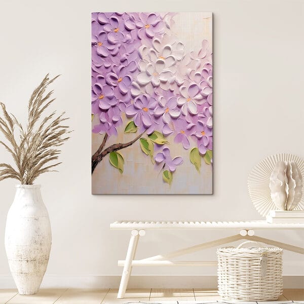 Schilderij van bloemen op een wit oppervlak Schilderij van bloemen op een wit oppervlak