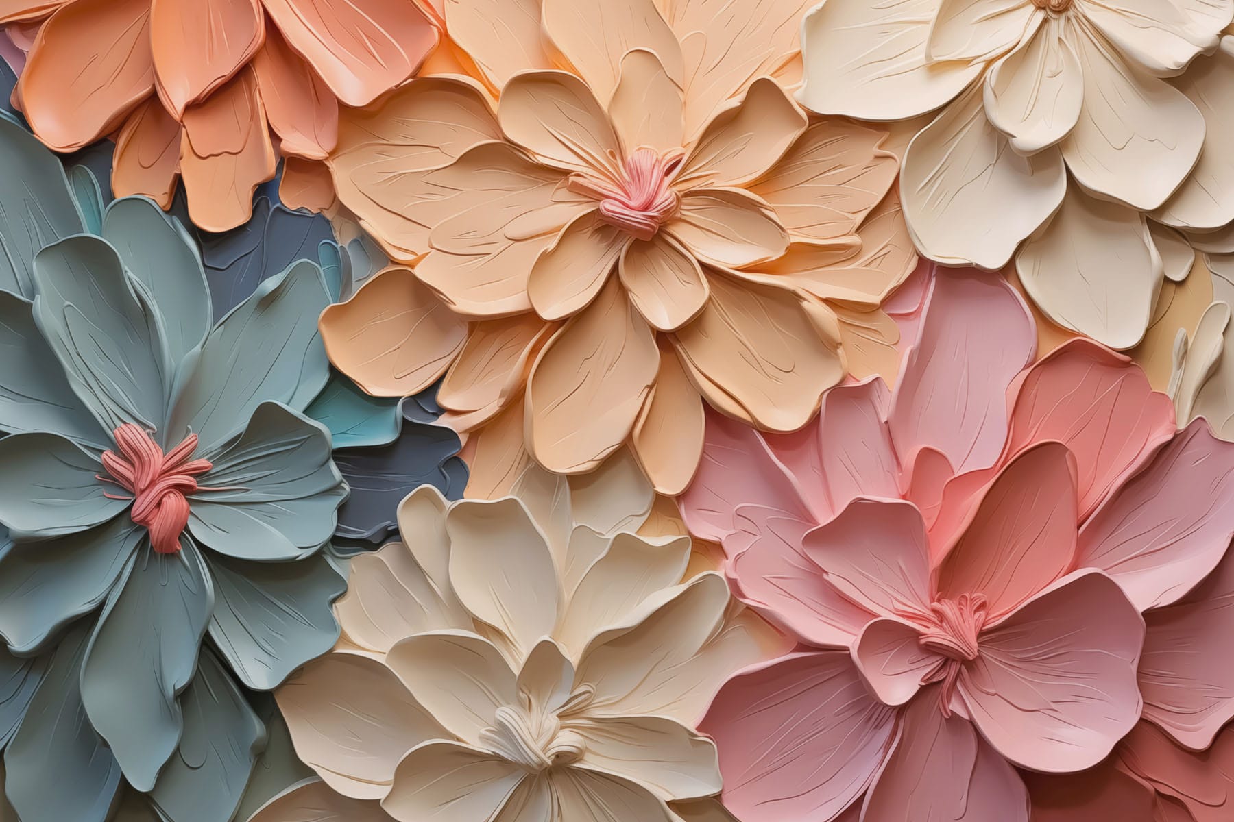 Group of flowers made of paper
