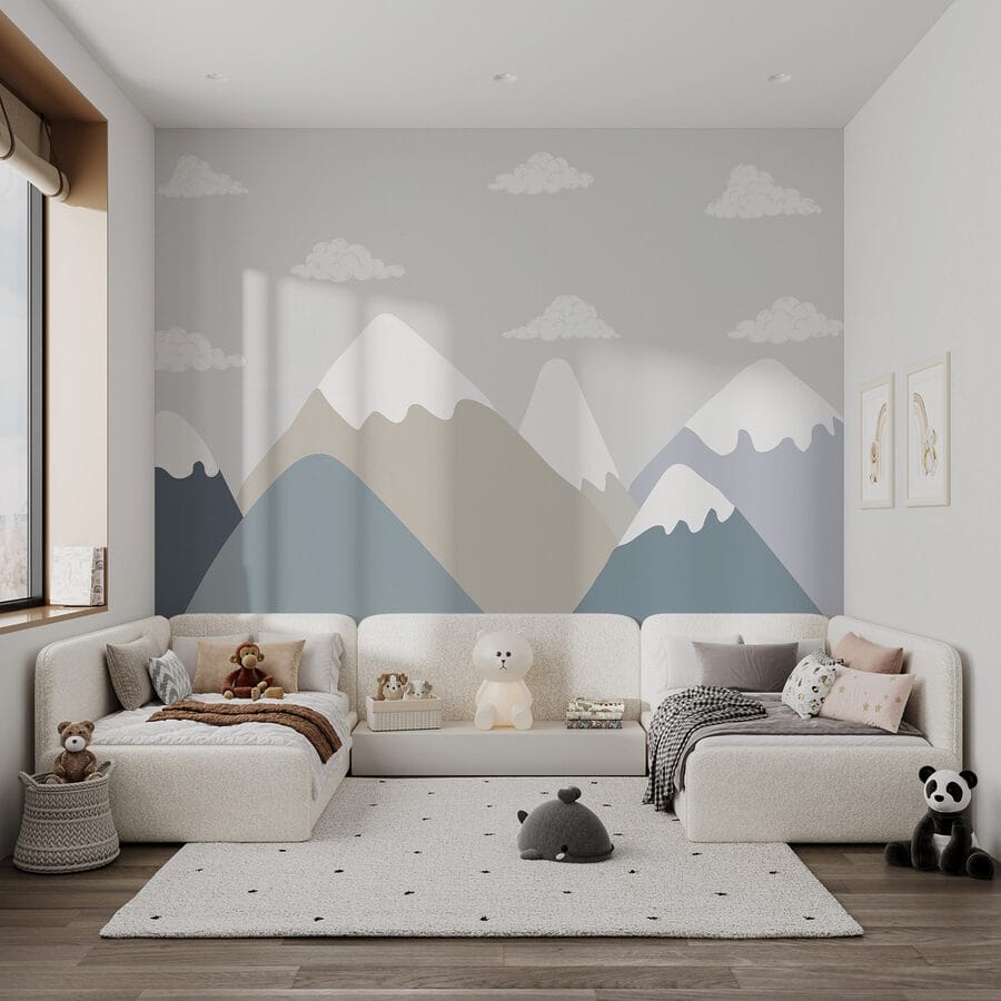 Bergketen met wolken