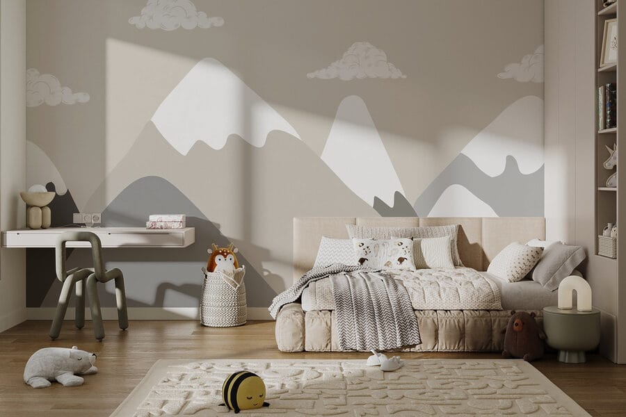 Bergketen met wolken
