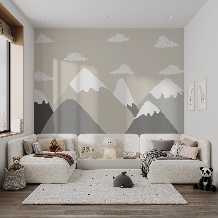 Bergketen met wolken