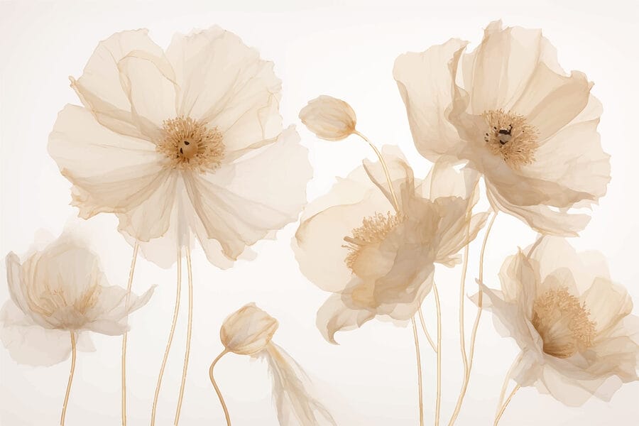 Groep bloemen met stelen