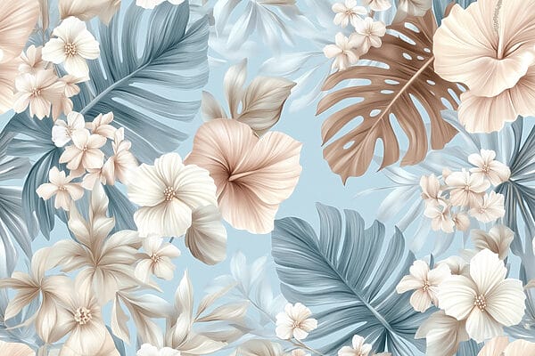 Bloemenpatroon met witte en bruine bloemen Bloemenpatroon met witte en bruine bloemen