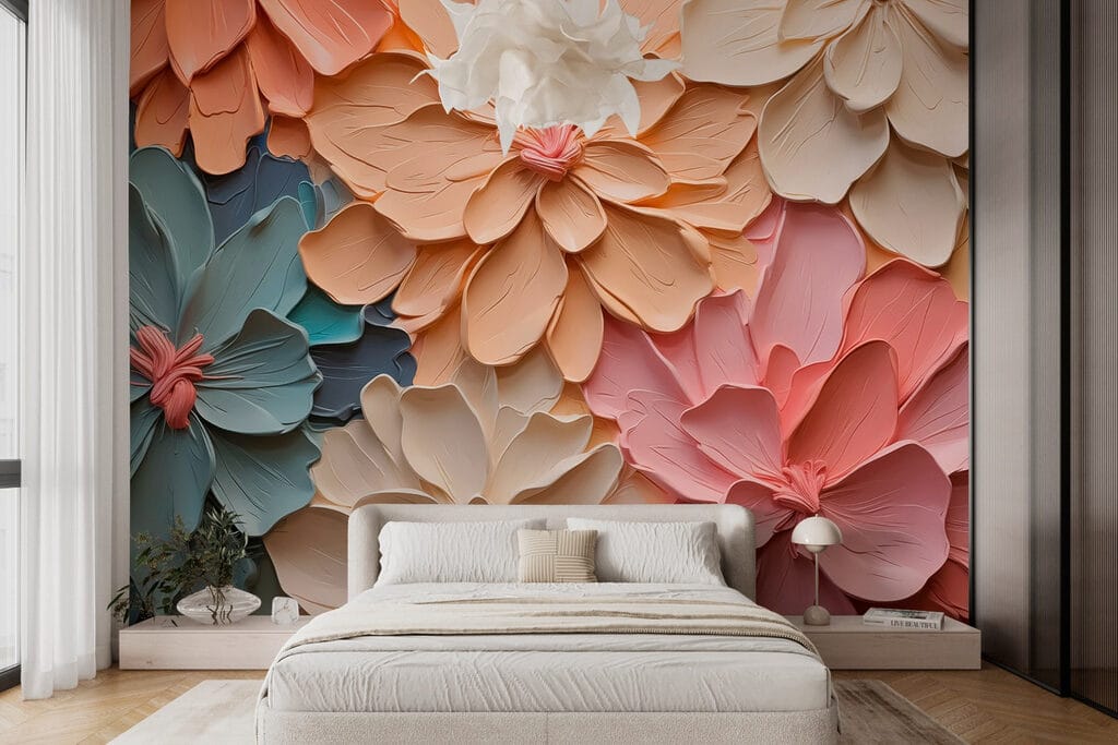 Group of flowers made of paper