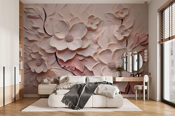 Witte en roze bloemen op een wit oppervlak Witte en roze bloemen op een wit oppervlak