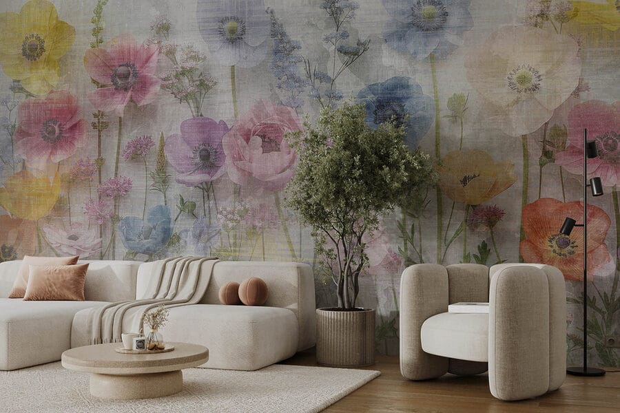 Groep bloemen op witte achtergrond