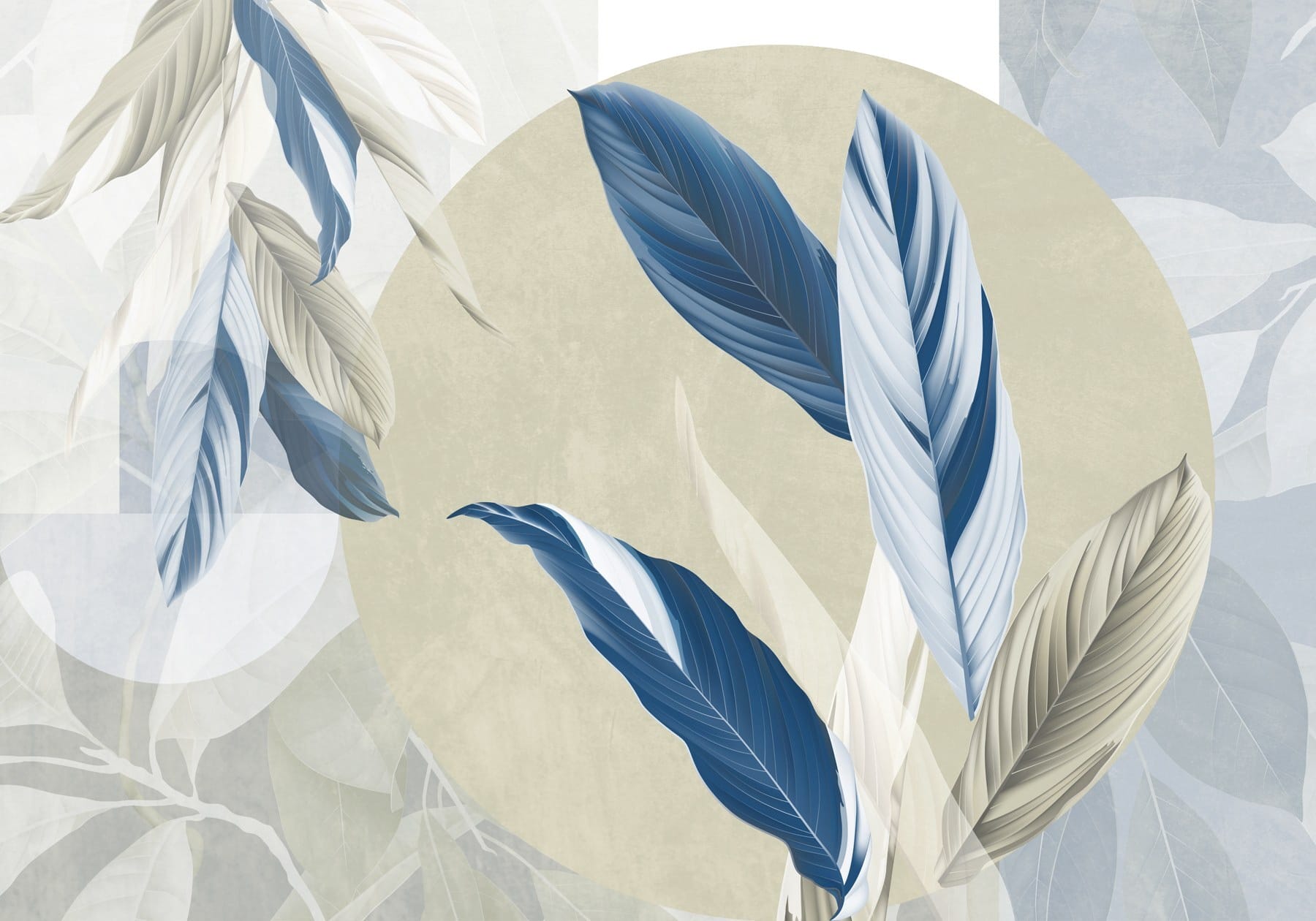 Serene leaves in calming hues