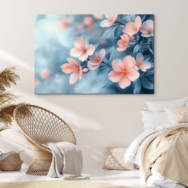 Canvas Schilderijen Canvas Schilderijen Delicate bloemen in zachte pasteltinten (Artikelnummer: s42846)