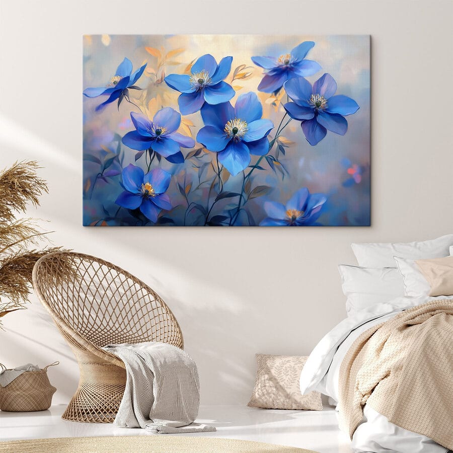 Groep blauwe bloemen