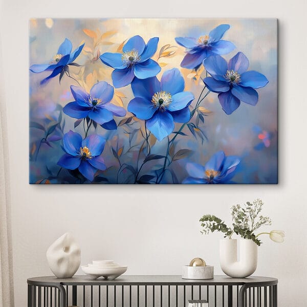 Groep blauwe bloemen Groep blauwe bloemen