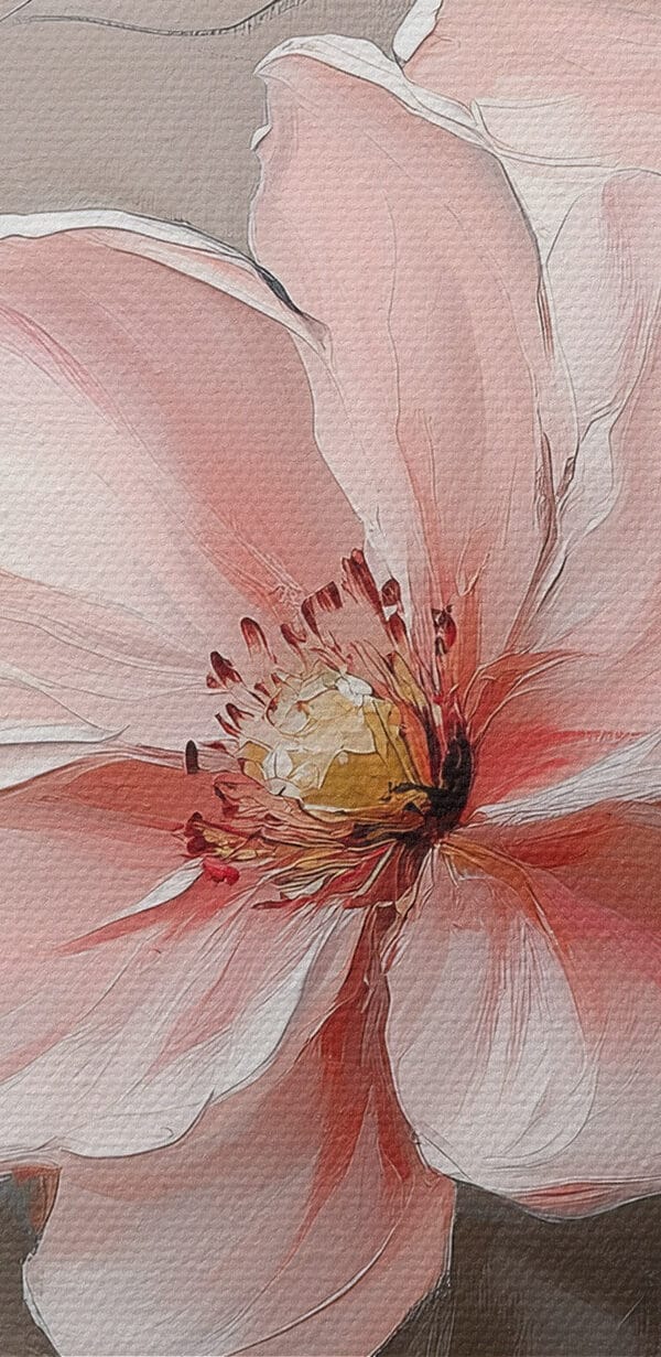 Schilderij van roze bloemen Schilderij van roze bloemen