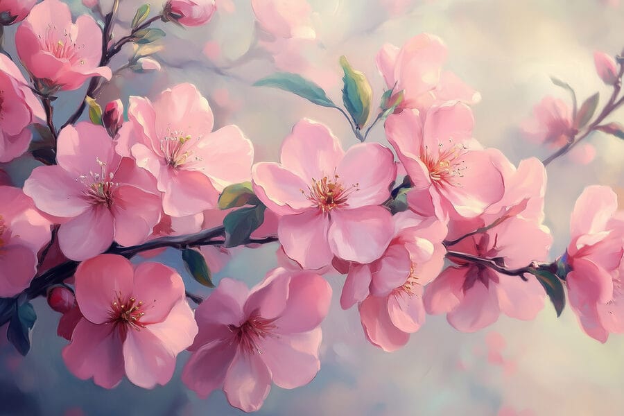 Delicate bloesems in zachte pasteltinten