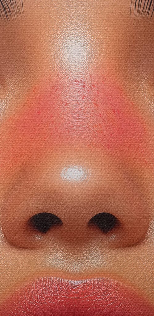 Woman with flowers around her face Woman with flowers around her face