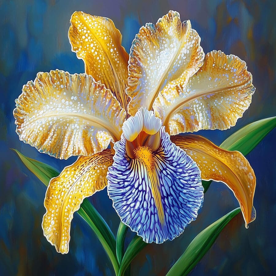 Gele en blauwe bloem