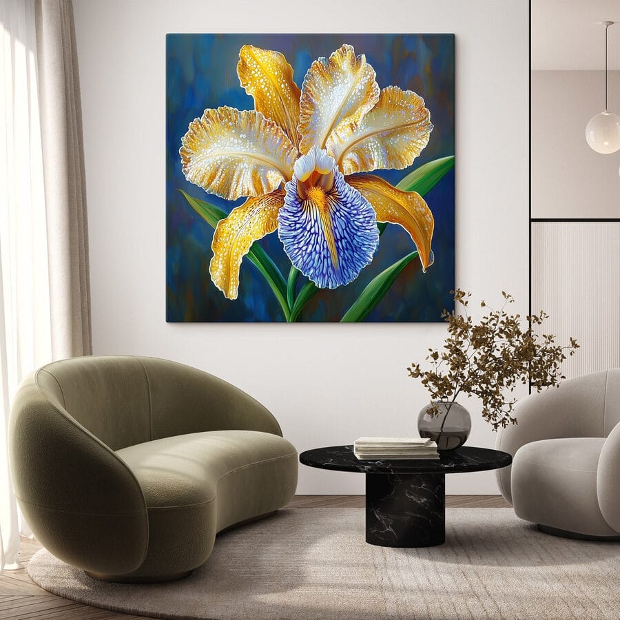 Gele en blauwe bloem