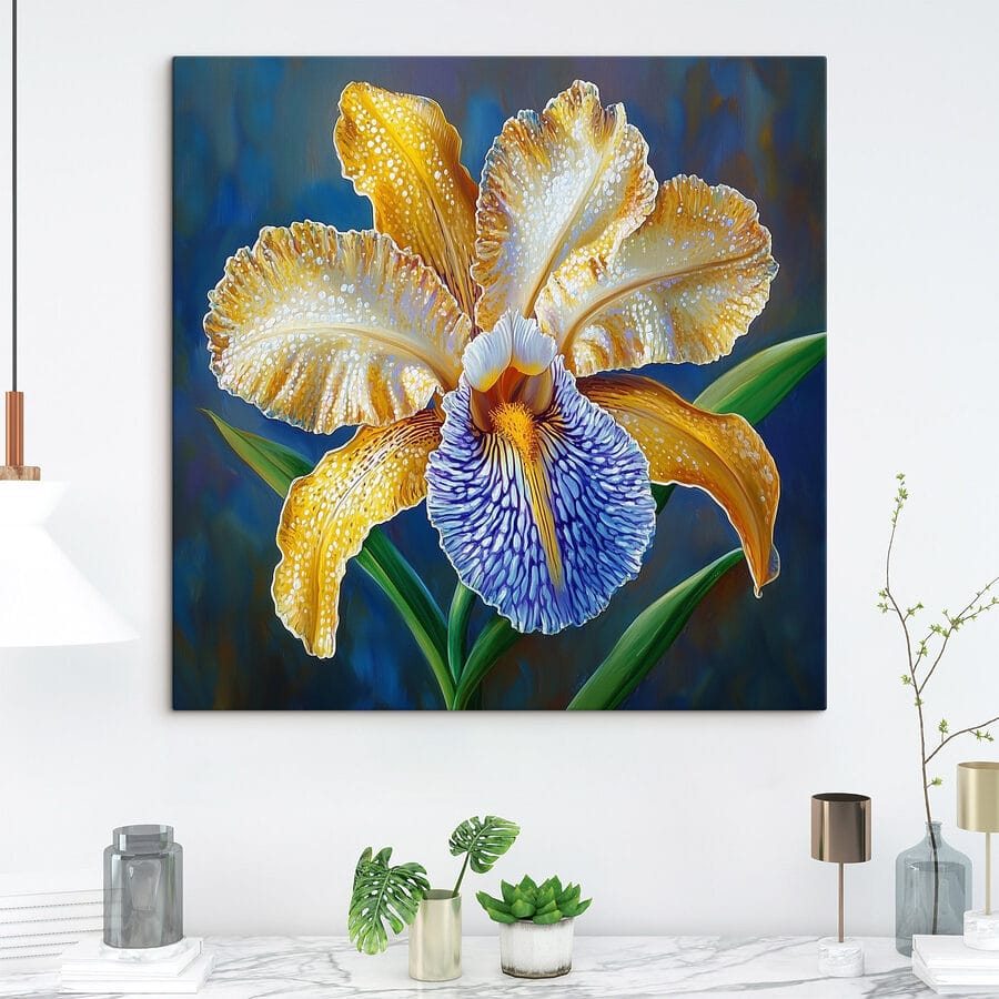 Gele en blauwe bloem