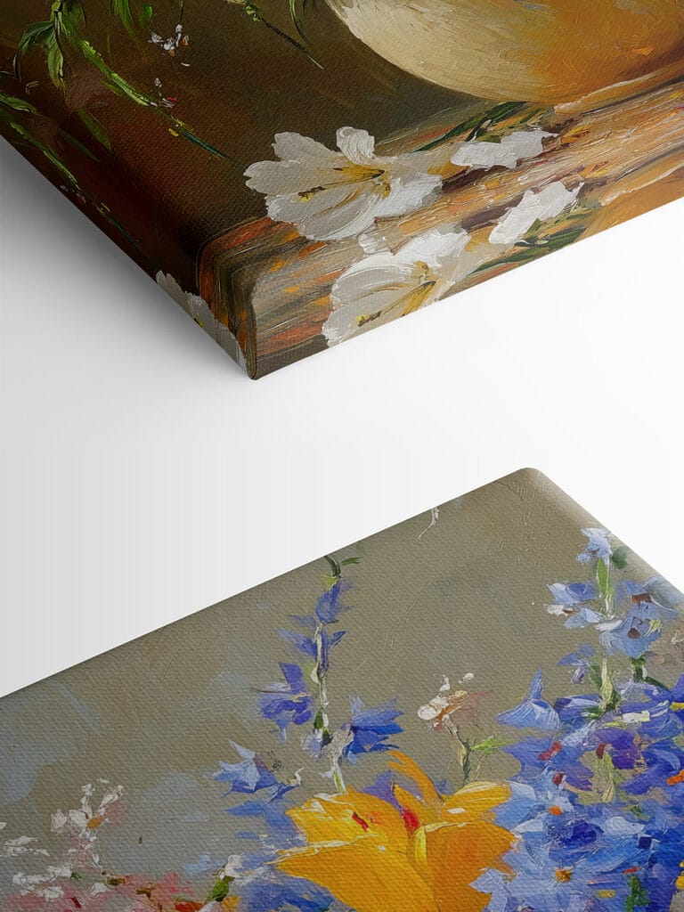 Painting of flowers in a vase