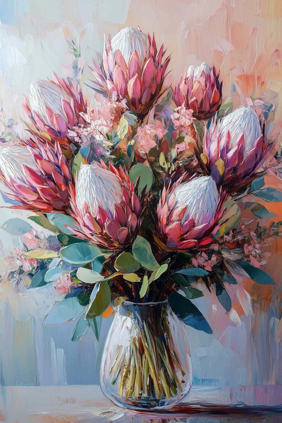 Schilderij van een boeket bloemen