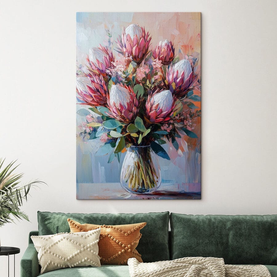Schilderij van een boeket bloemen