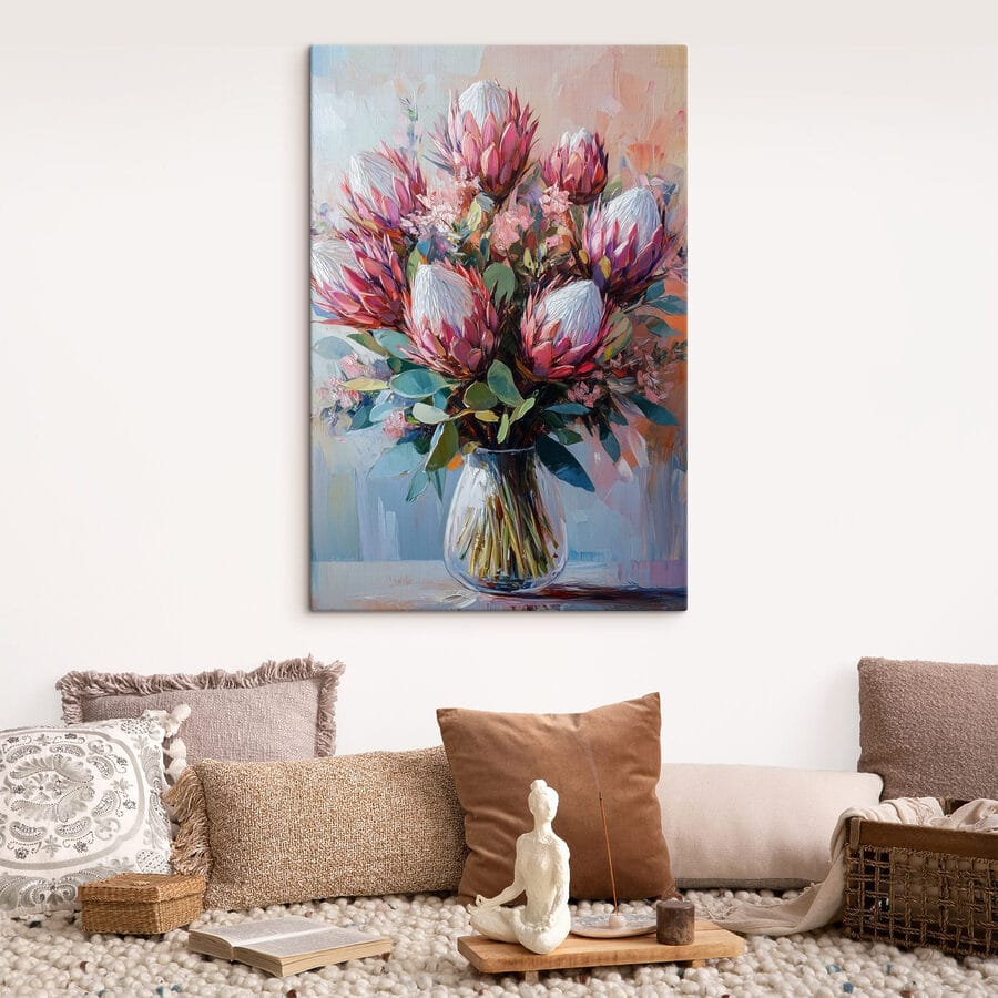 Schilderij van een boeket bloemen