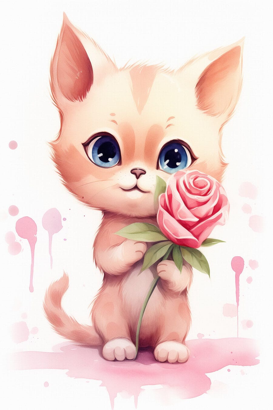 Kat met bloem Kat met bloem