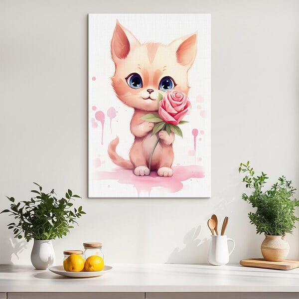 Kat met bloem Kat met bloem