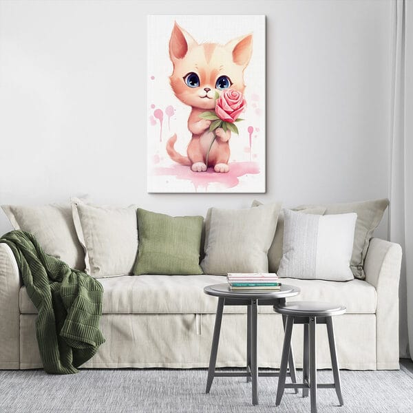 Kat met bloem Kat met bloem