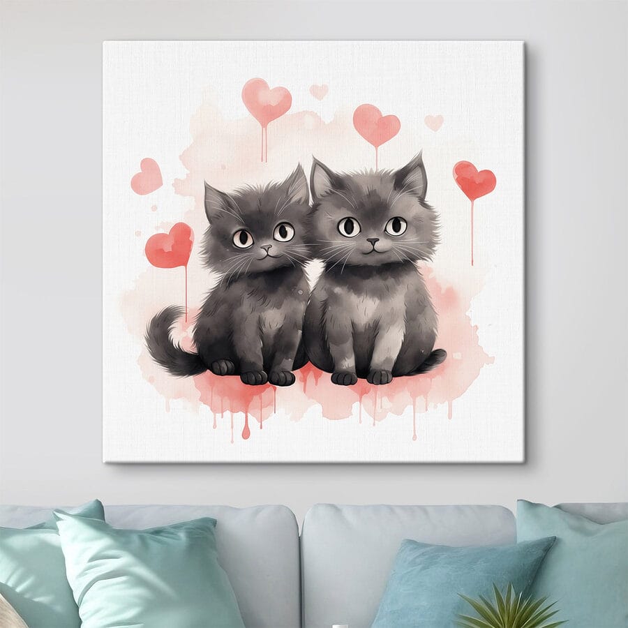 Twee katten naast elkaar
