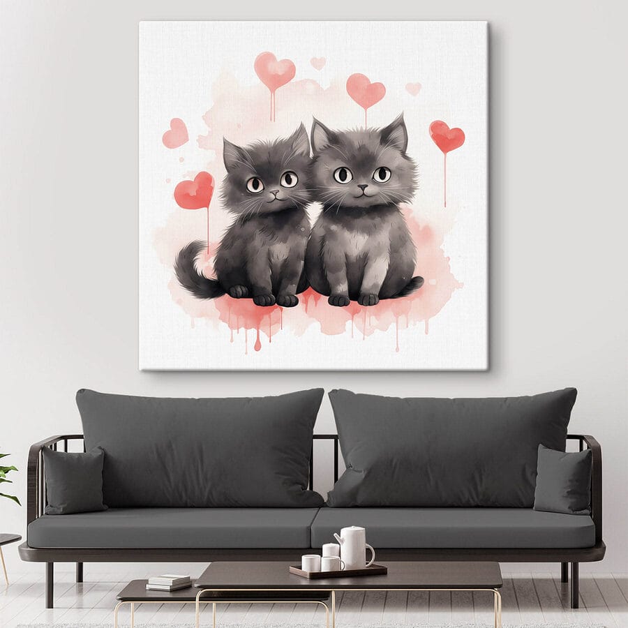 Twee katten naast elkaar