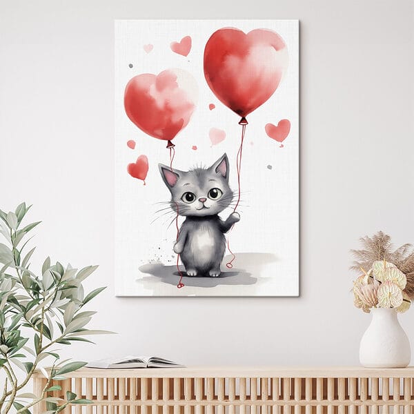 Kat met ballonnen Kat met ballonnen