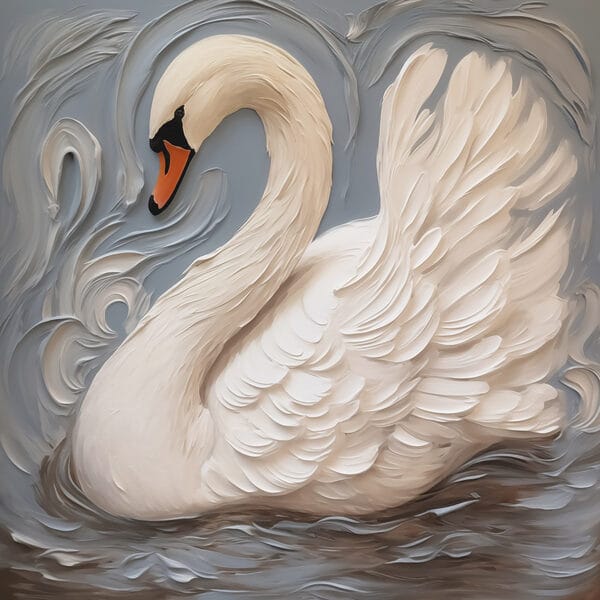 Witte zwaan met zwarte snavel Witte zwaan met zwarte snavel