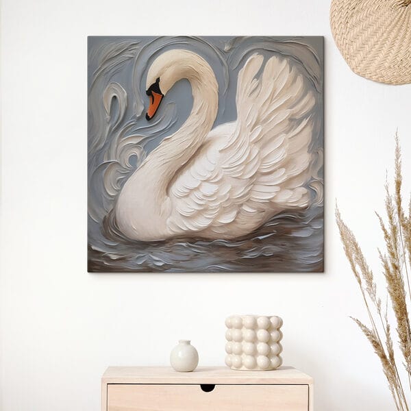 Witte zwaan met zwarte snavel Witte zwaan met zwarte snavel