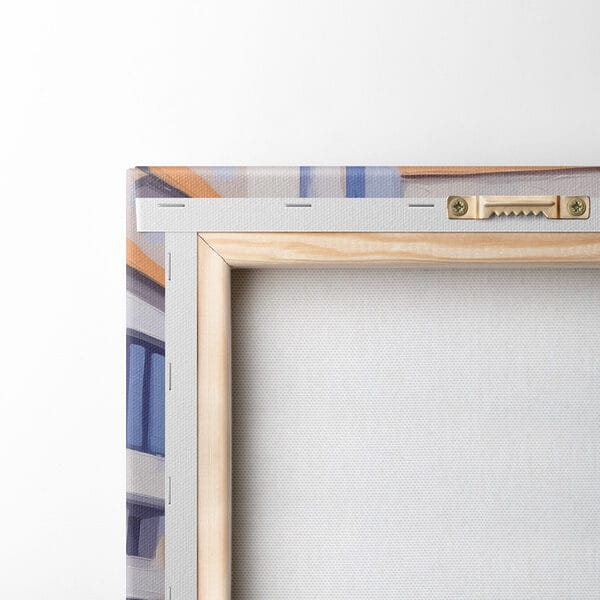 Schilderij van een boom voor een gebouw Schilderij van een boom voor een gebouw