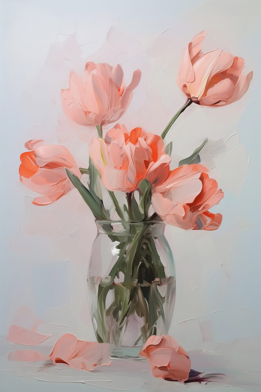 Vaas met roze bloemen