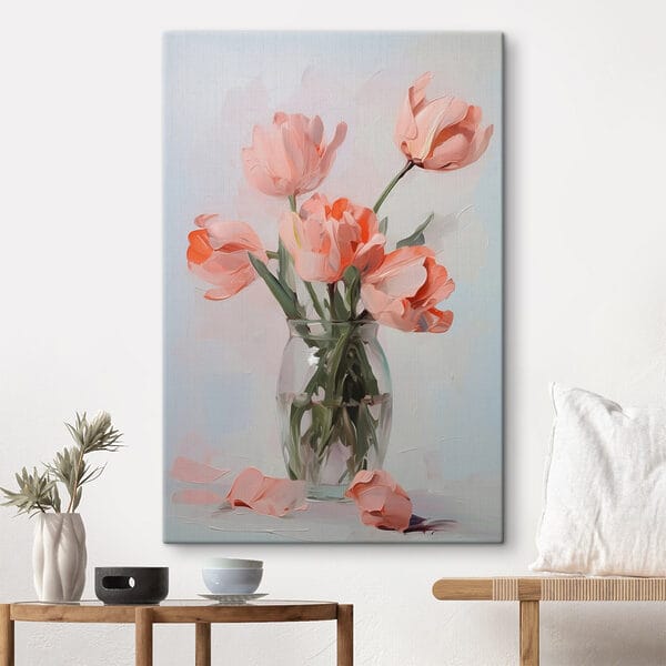 Vaas met roze bloemen Vaas met roze bloemen