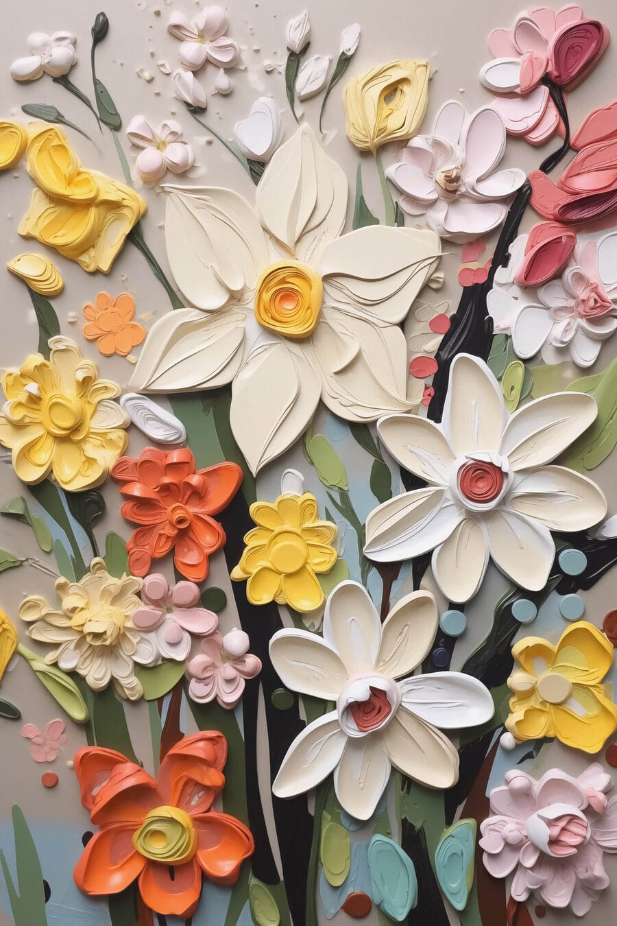 Muurkunst van bloemen