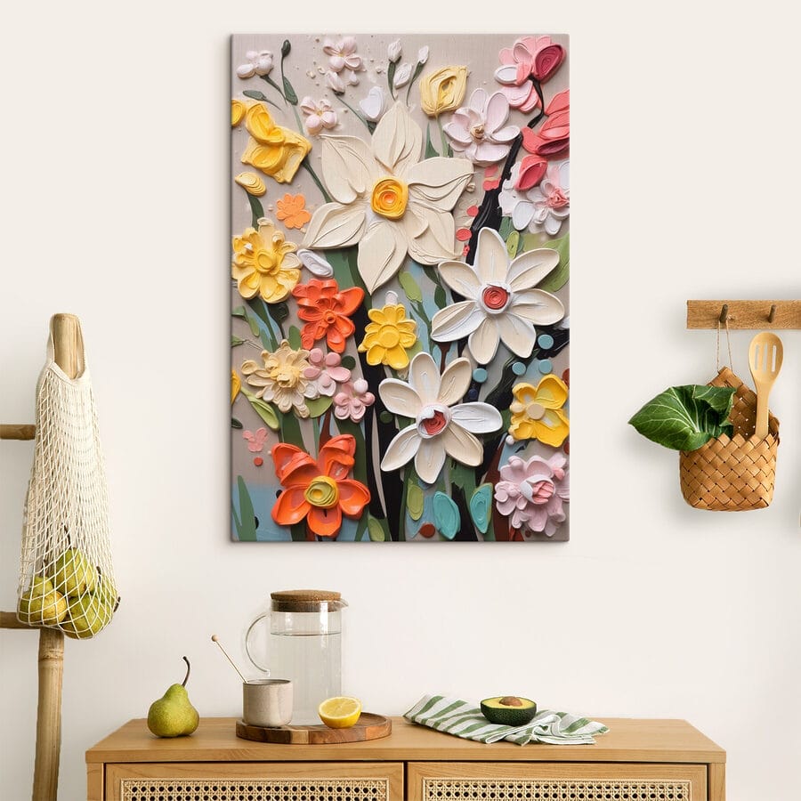 Muurkunst van bloemen