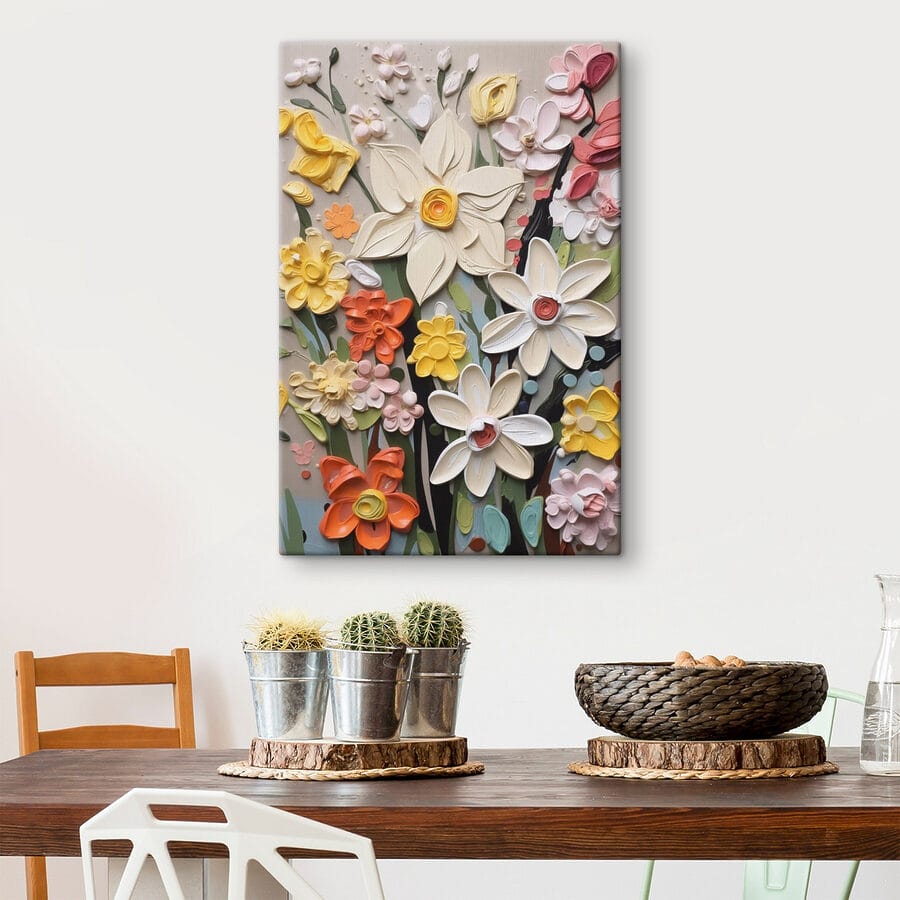 Muurkunst van bloemen