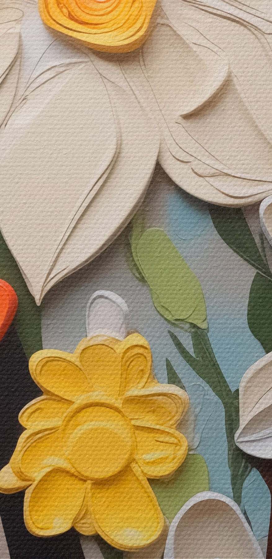 Muurkunst van bloemen