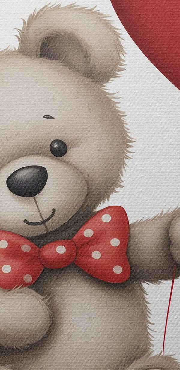 Teddybeer die een hartvormige ballon vasthoudt Teddybeer die een hartvormige ballon vasthoudt